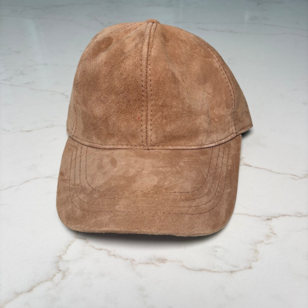 Victoria Tan Brown Genuine Lambskin Leather Baseball Cap Hat Made in Turkey